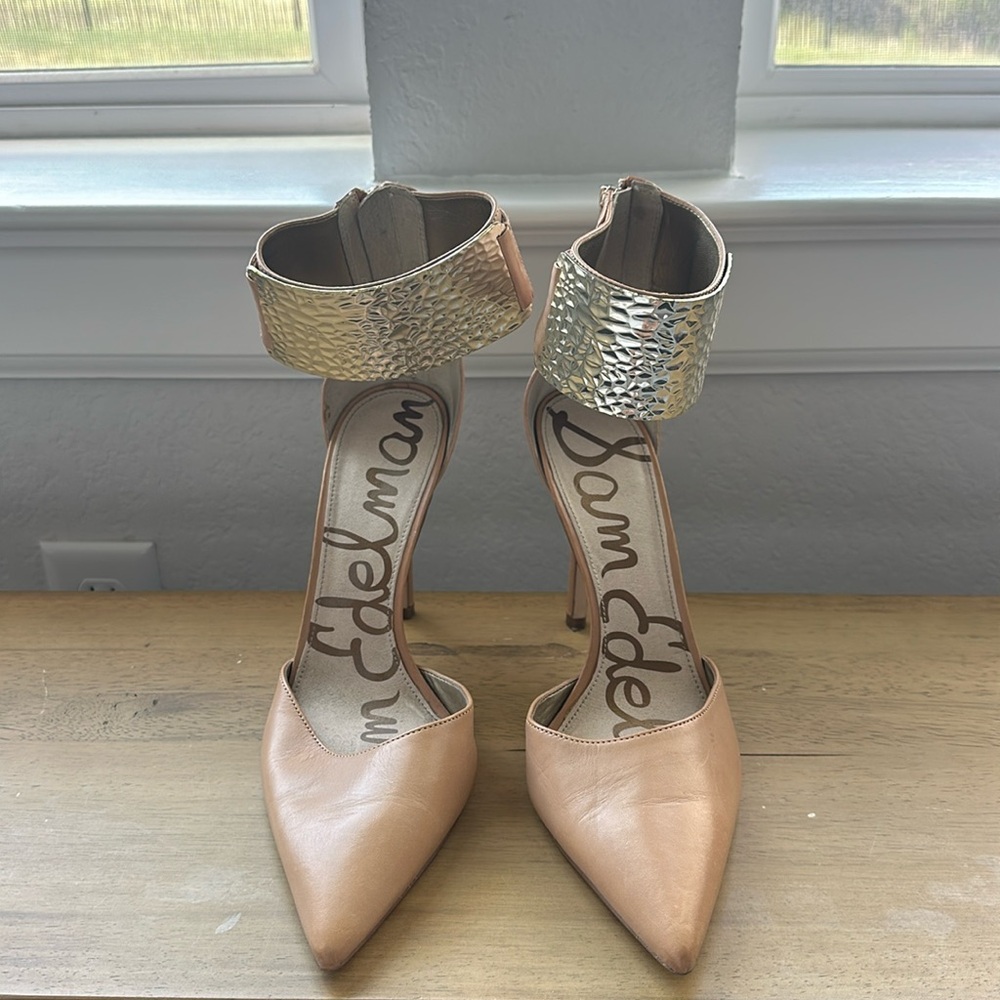 Sam Edelman pumps with gold ankle detail